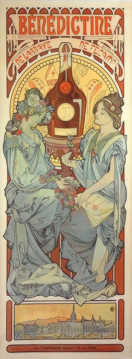 benediktiner av Alphonse Mucha
