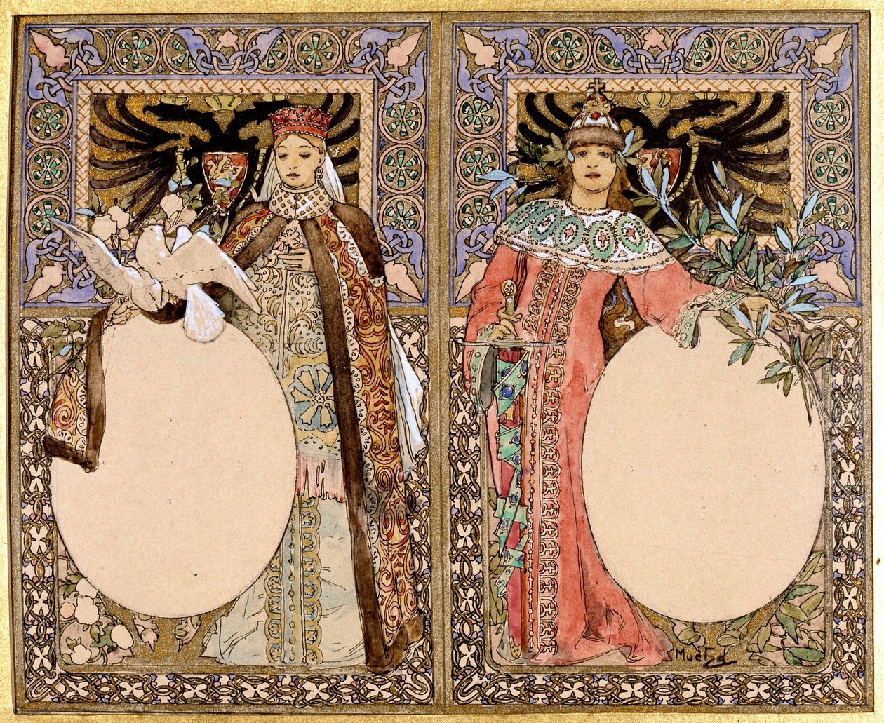 Bokillustrasjon, 1890-tallet. av Alphonse Mucha