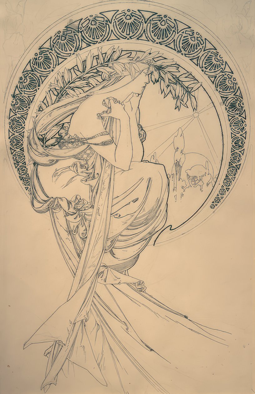Poesien (utkast) av Alphonse Mucha