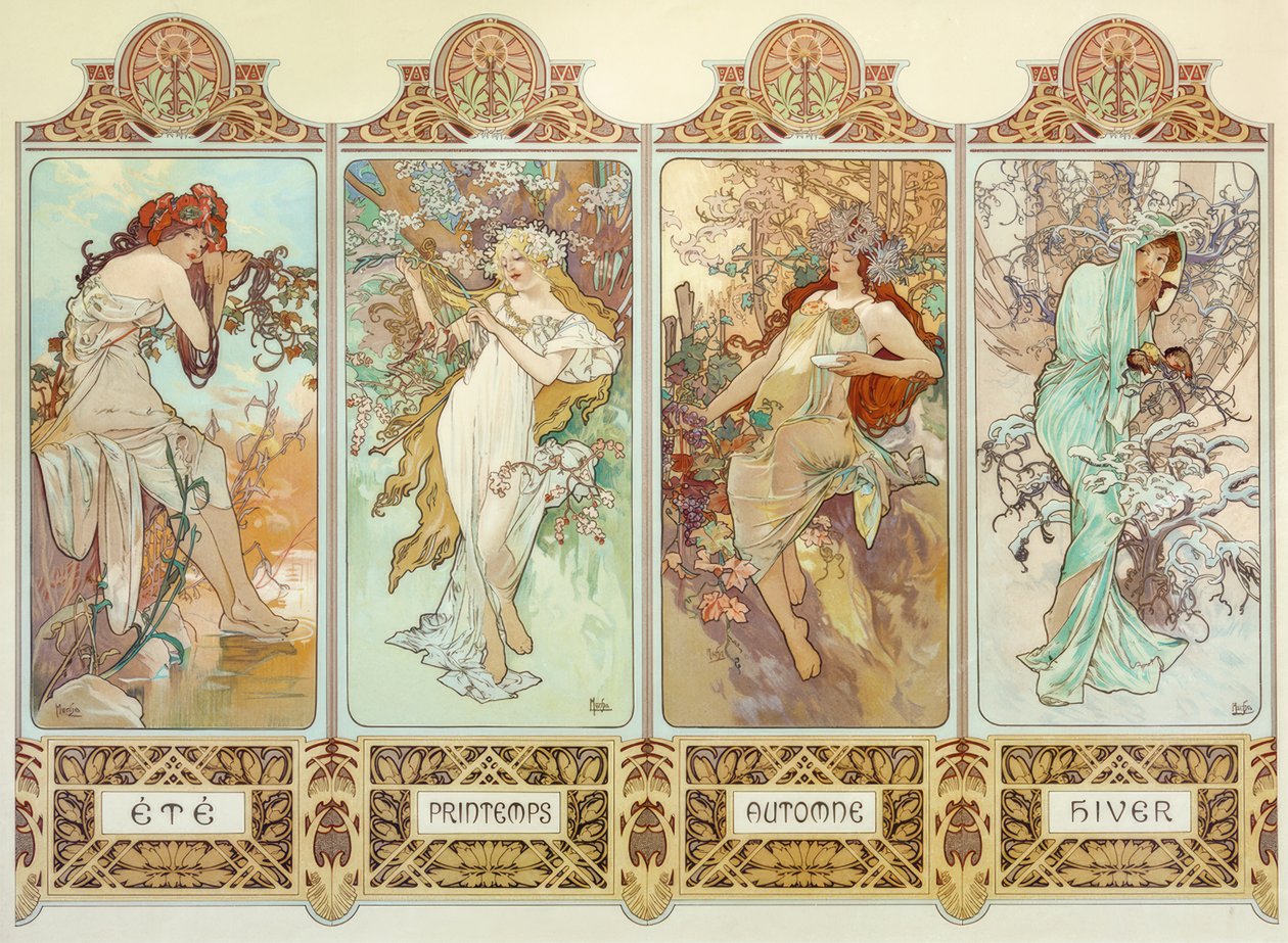 Årstidene av Alphonse Mucha