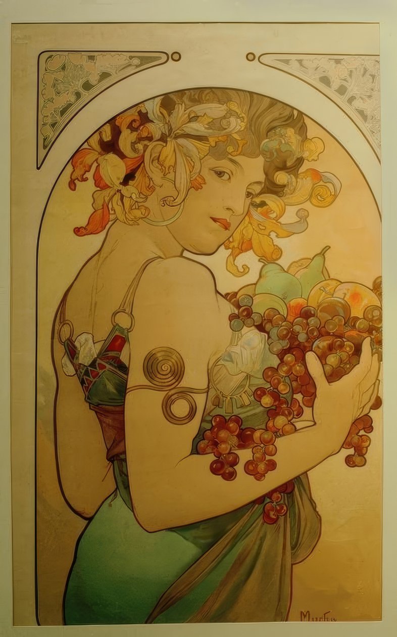 frukt av Alphonse Mucha