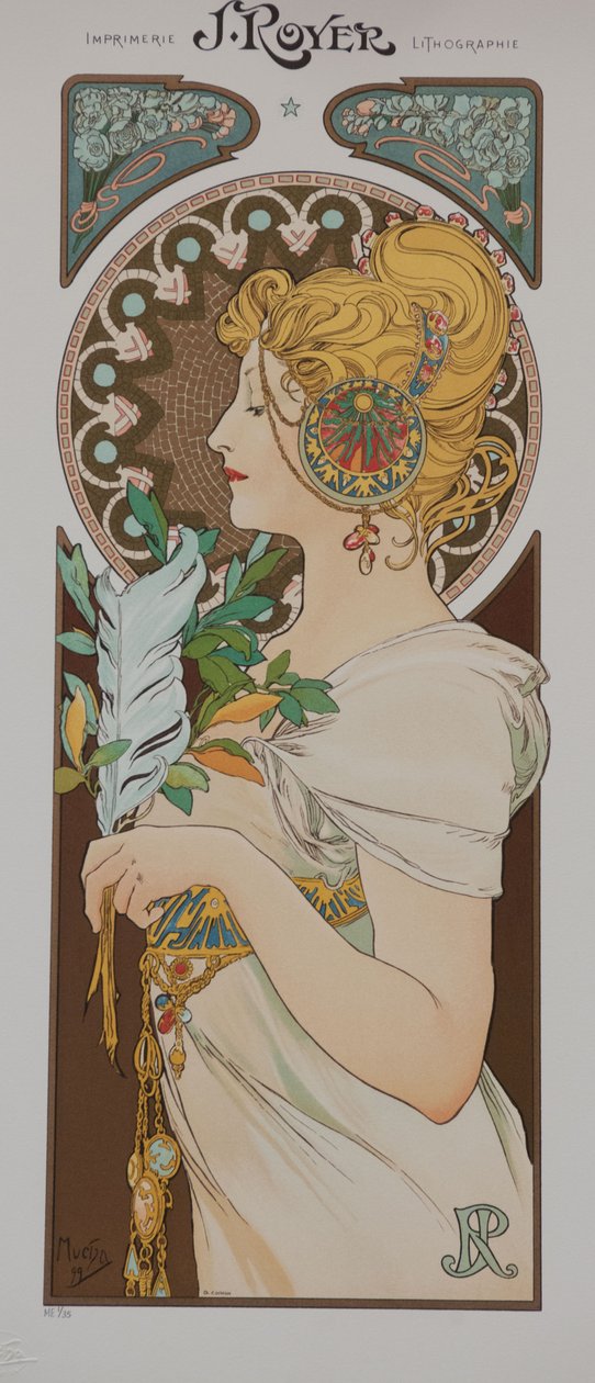 Fjæren, 1899. av Alphonse Mucha