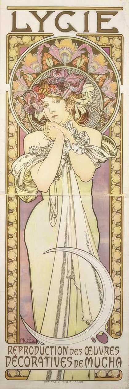 Lygie - Reproduksjon av dekorative verk av Mucha av Alphonse Mucha