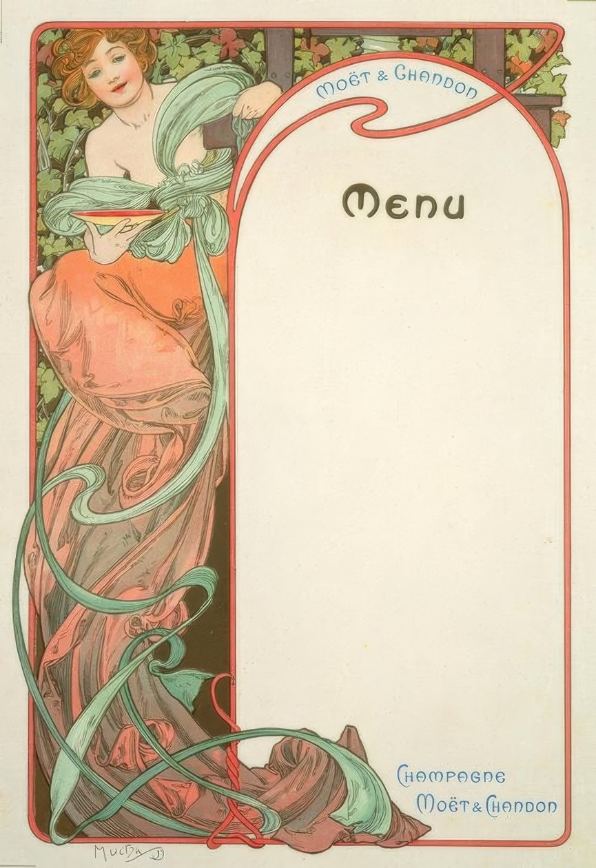 Moët & Chandon / Meny av Alphonse Mucha