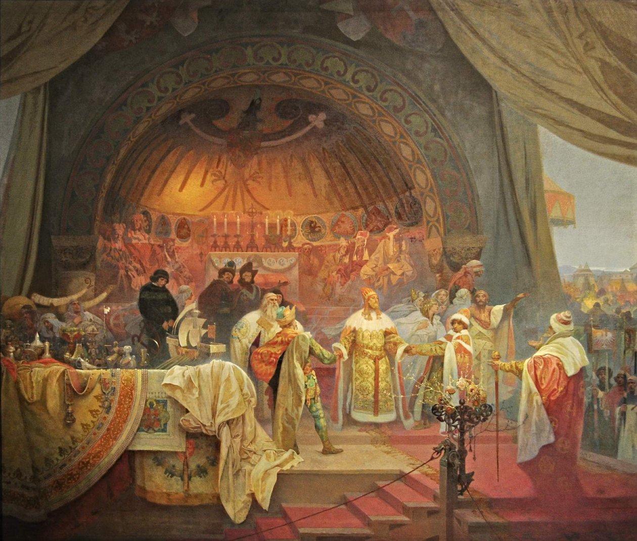 Ottokar II av Böhmen. Unionen av slaviske dynastier Syklusen Det slaviske epos av Alphonse Mucha