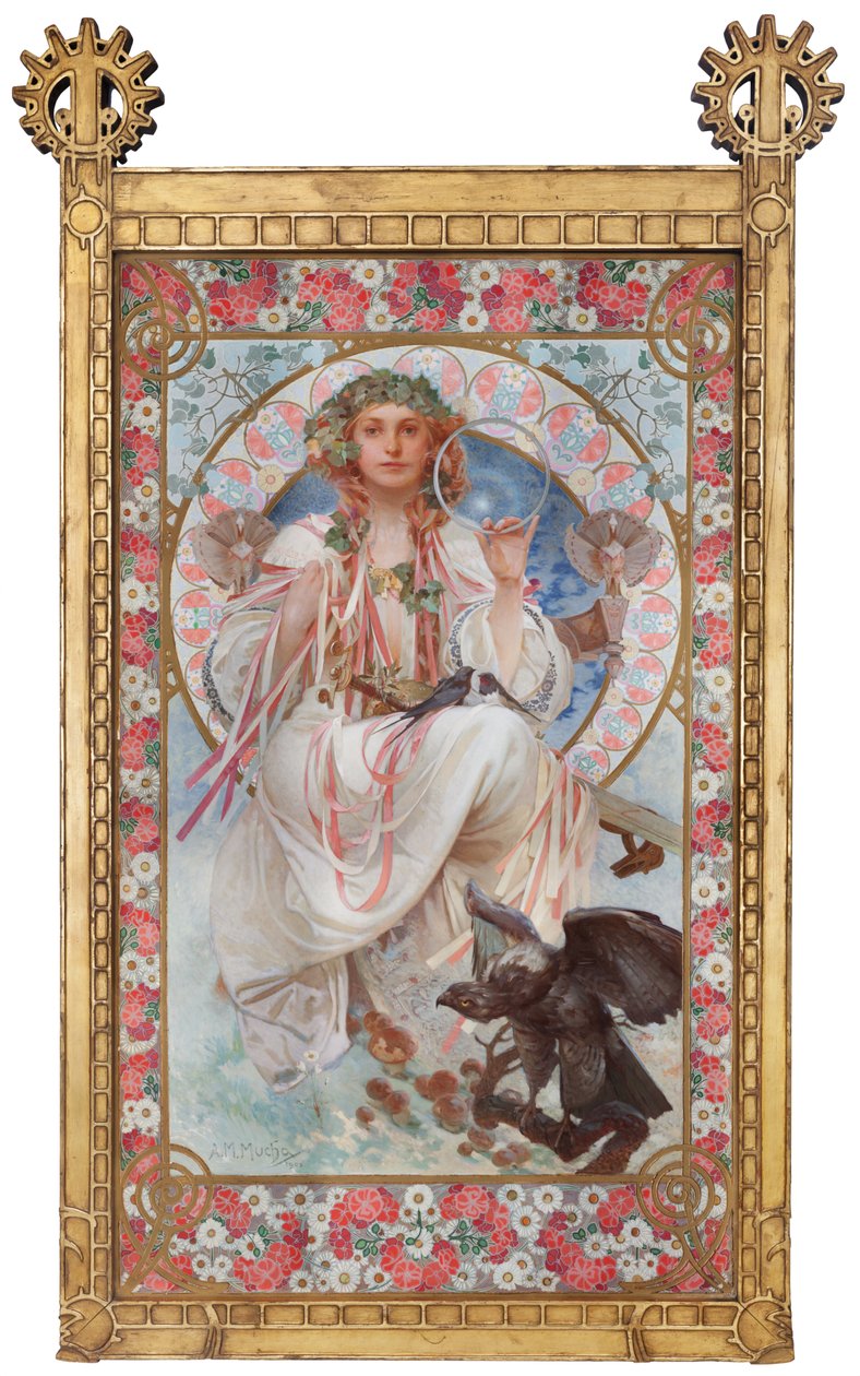 Portrett av Josephine Crane-Bradley som Slavia av Alphonse Mucha