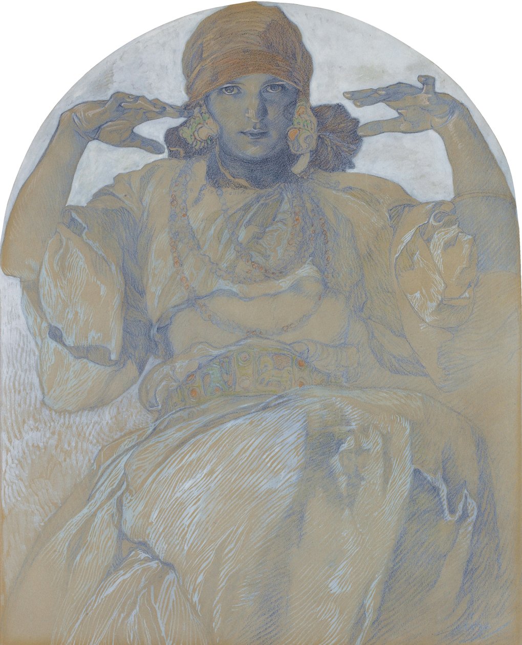 Portrett av kunstnerens datter, Jaroslava, ca. 1924 av Alphonse Mucha