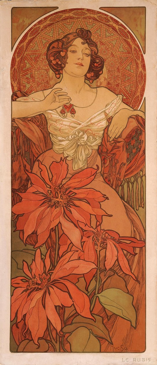 Ruby Fra serien The gems av Alphonse Mucha