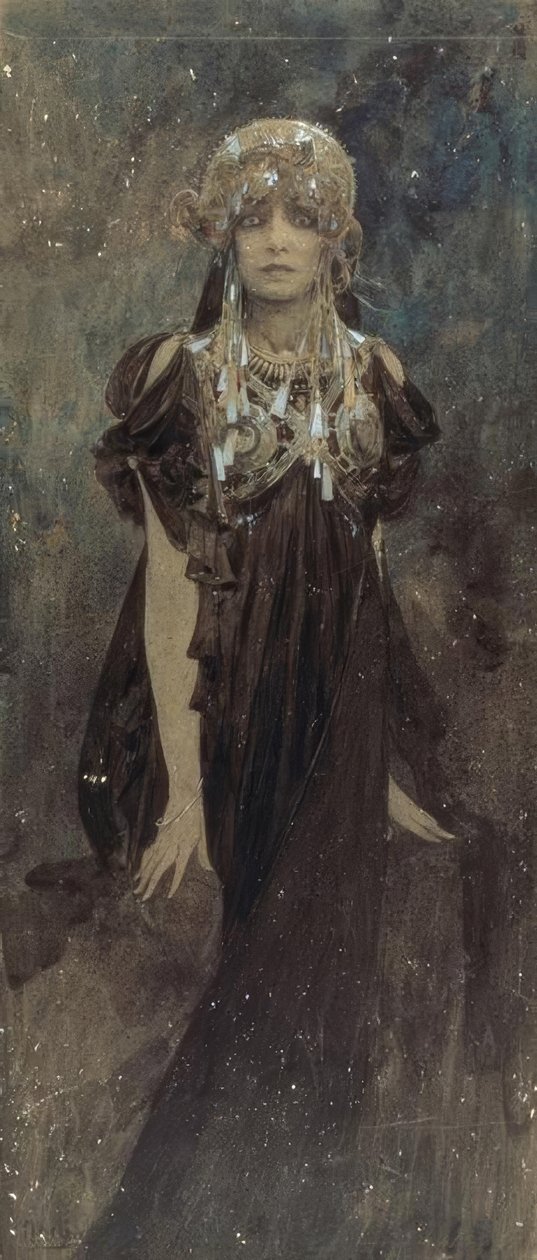 Sarah Bernhardt i rollen som Medea av Alphonse Mucha
