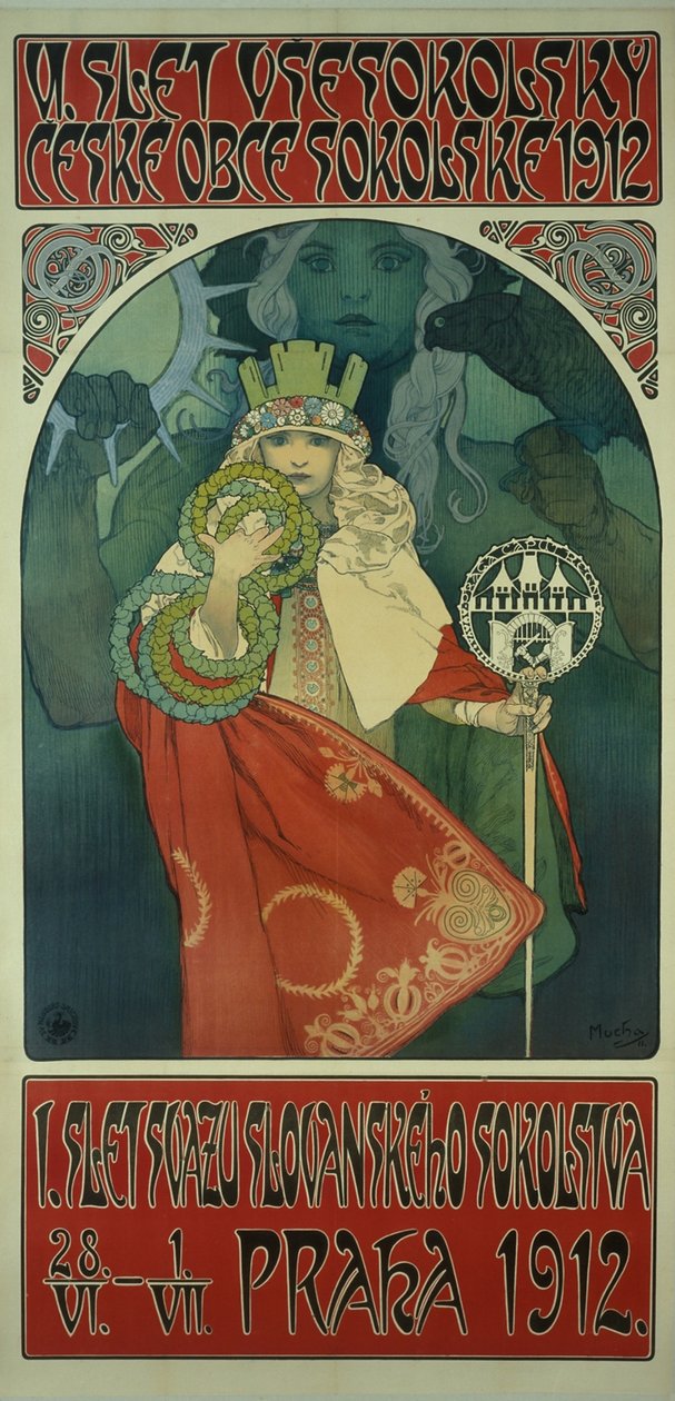 Sokol Festival-plakat av Alphonse Mucha