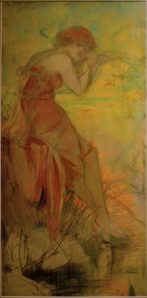 sommer av Alphonse Mucha