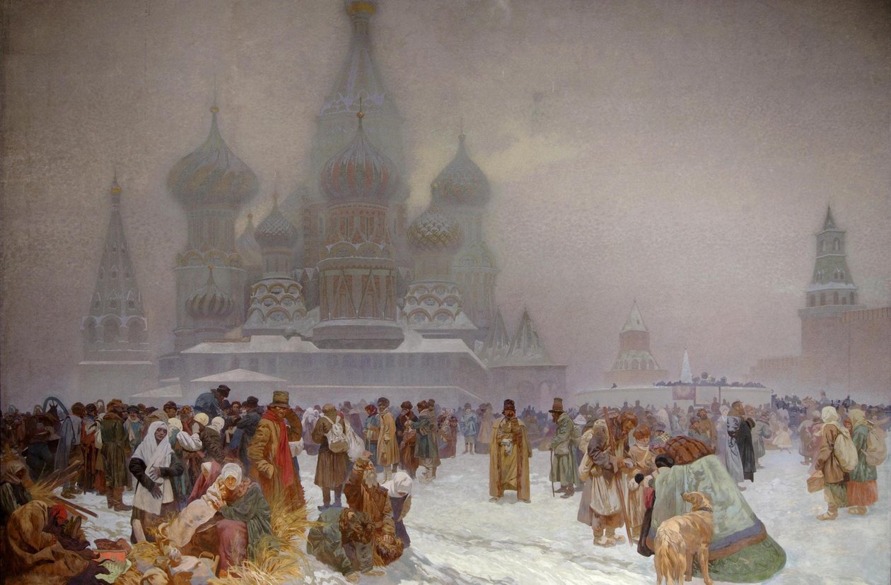 Avskaffelsen av livegenskap i Russland, 1914 av Alphonse Mucha