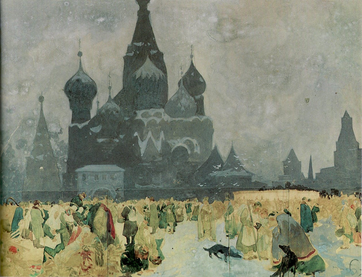 The Emancipation of the Russian Serfs Study for The Slav Epic, 1914 av Alphonse Mucha