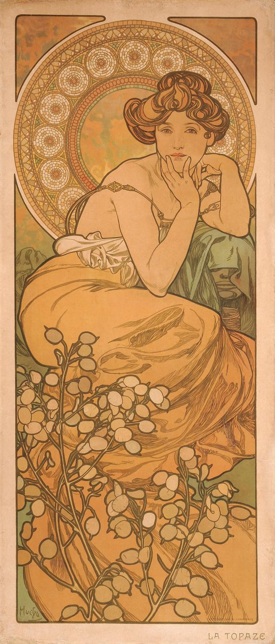 Topaz Fra serien The gems av Alphonse Mucha