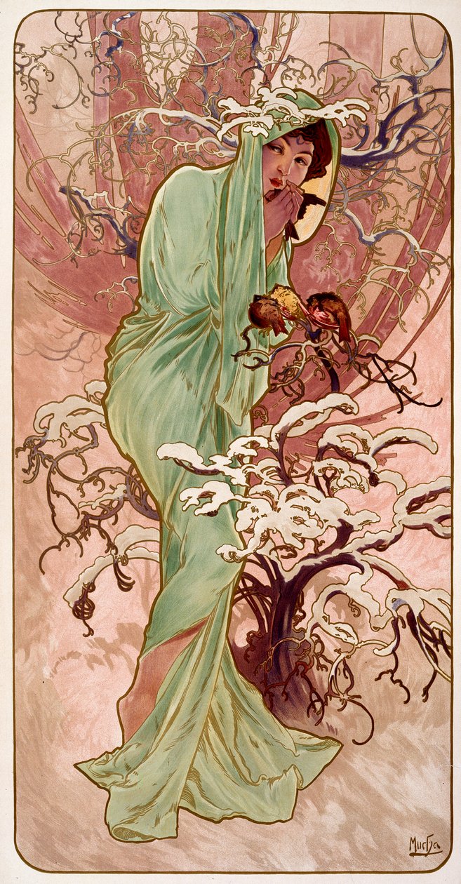 Vinter, 1896. av Alphonse Mucha