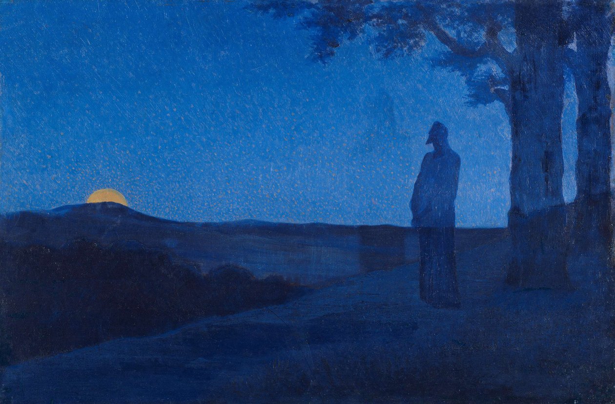 The Solitude of Christ av Osbert, Alphonse (1857-1939). Olje på tre, størrelse: 37,5x56 av Alphonse Osbert