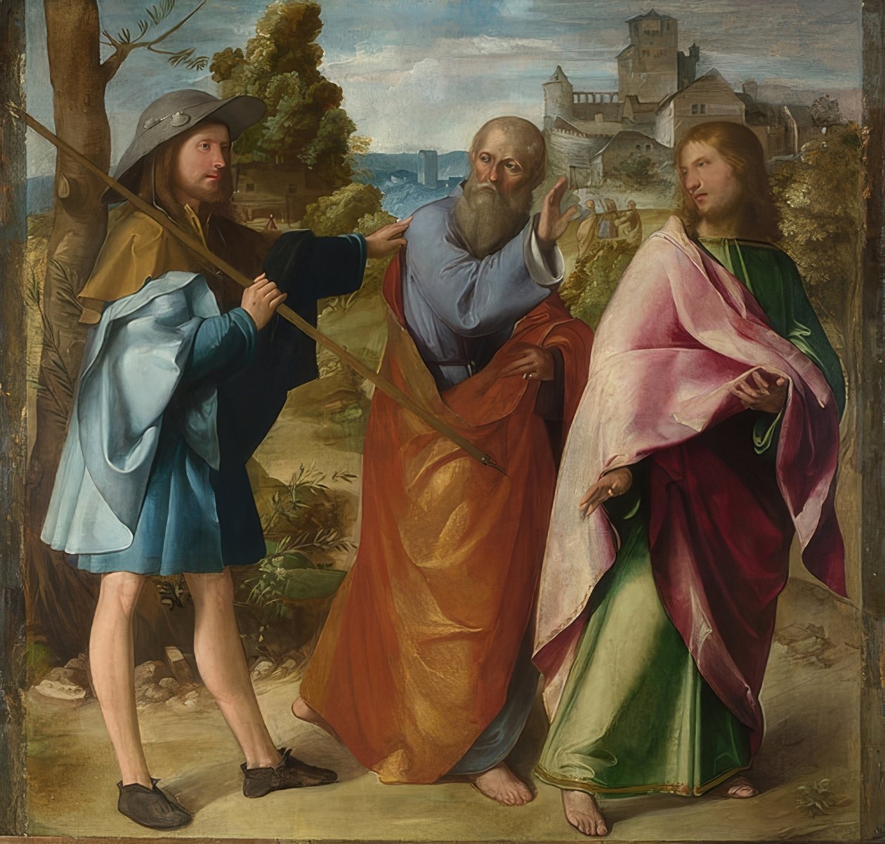 Veien til Emmaus. Rundt 1516-17 av Altobello Melone