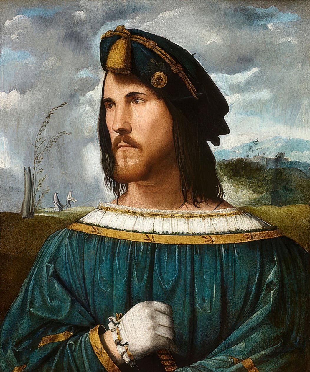 Portrett av en gentleman (kjent som Cesare Borgia). Zw. 1500 og 1524 av Altobello Melone