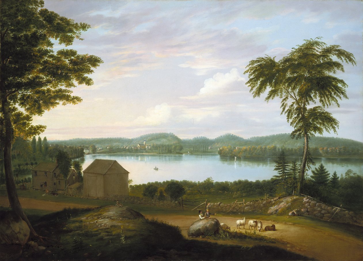 Utsikt over Springfield ved Connecticut River, 1819 av Alvan Fisher