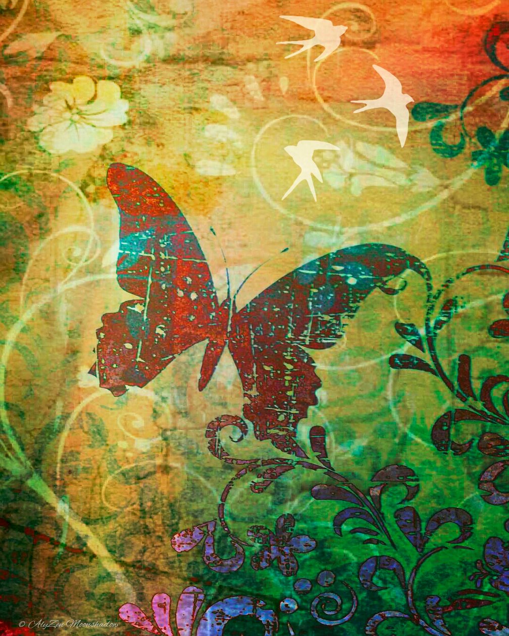 Butterfly Haiku, 2014, (digital blandet media-telefonografi) av AlyZen Moonshadow