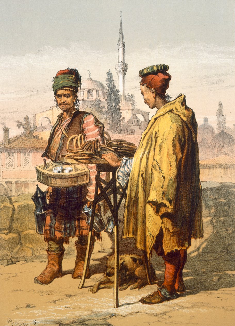 Ambulante snackselgere, 1865 av Amadeo Preziosi