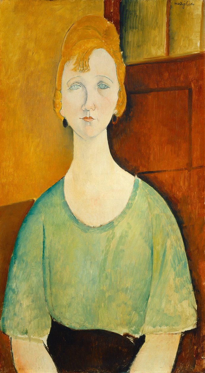 Jente i en grønn bluse, 1917. av Amedeo Modigliani