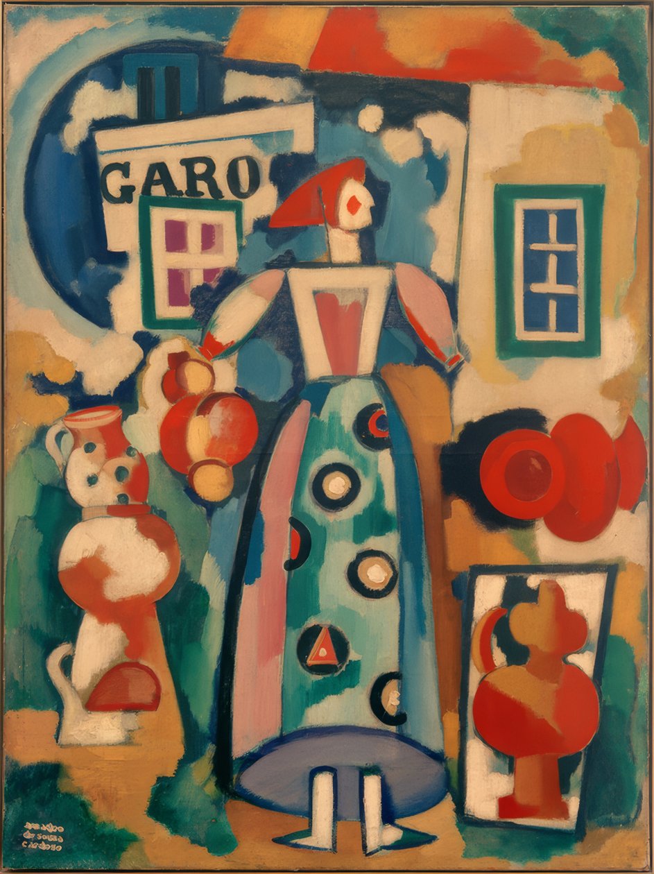 Folkesang - Den russiske kvinnen og Figaro av Amadeo de Souza Cardoso