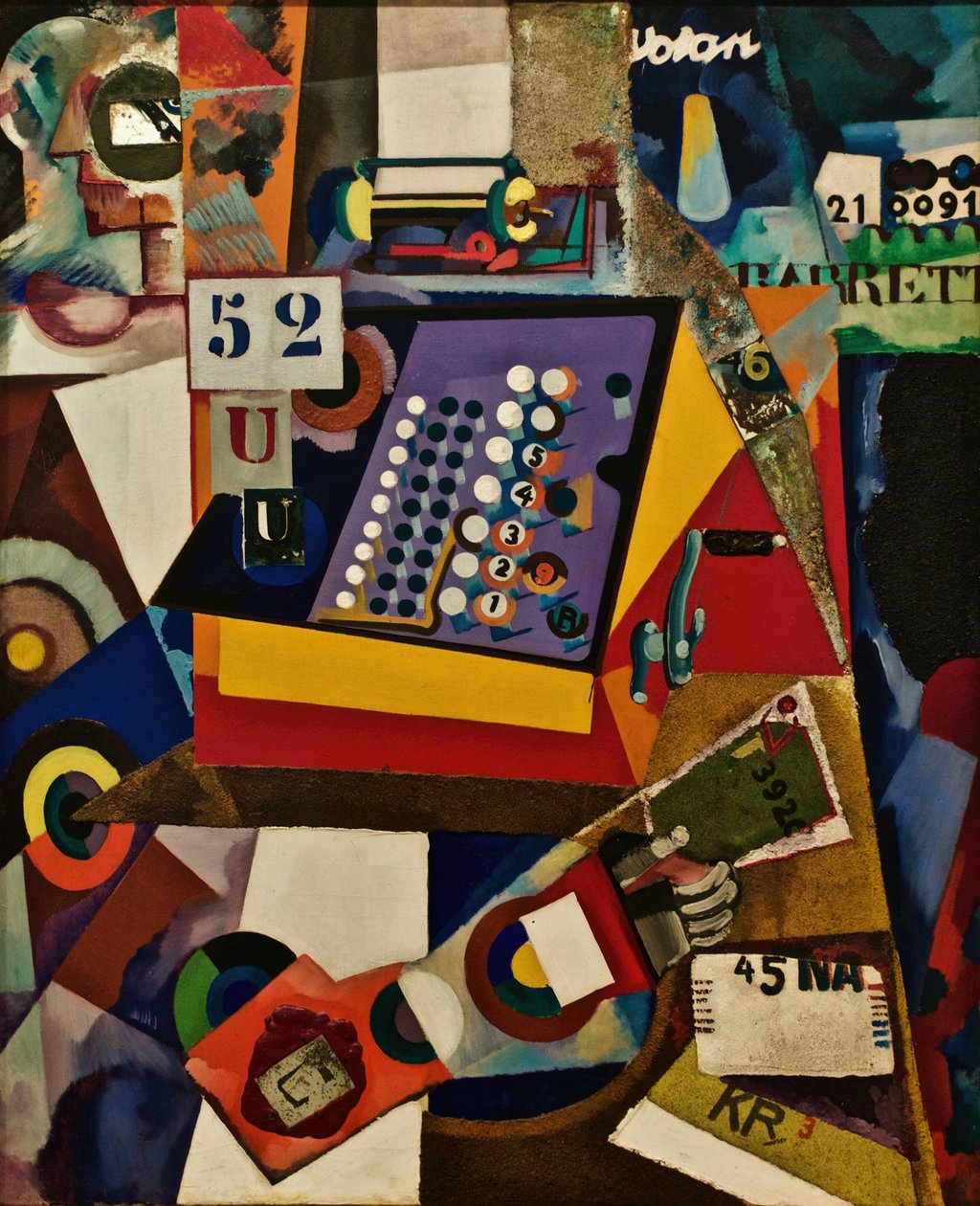 Kasseapparat, ca. 1917 (olje og collage på lerret) av Amadeu de Souza Cardoso