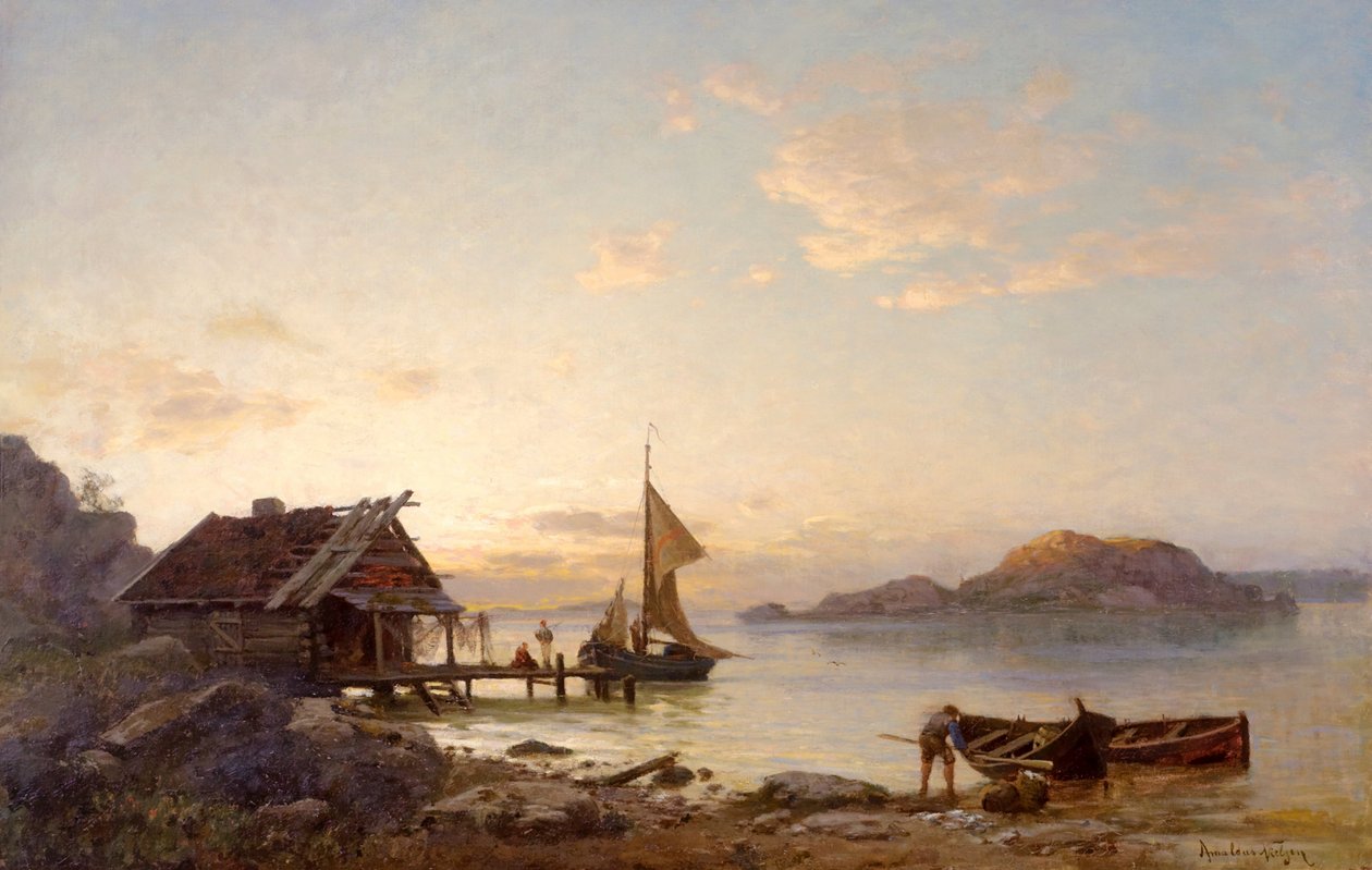 Kveld ved kysten av Amaldus Nielsen