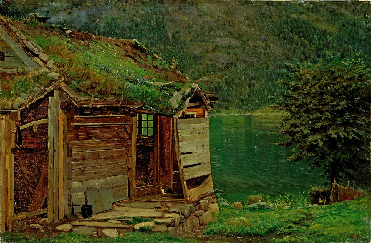 Våningshus ved Balestrand av Amaldus Nielsen