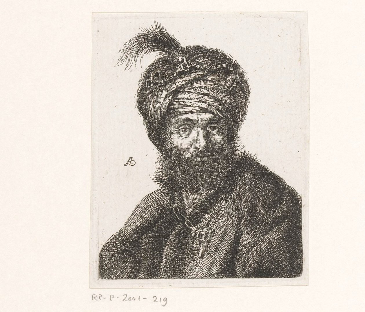 Byste av en mann med turban av Amalie Baader