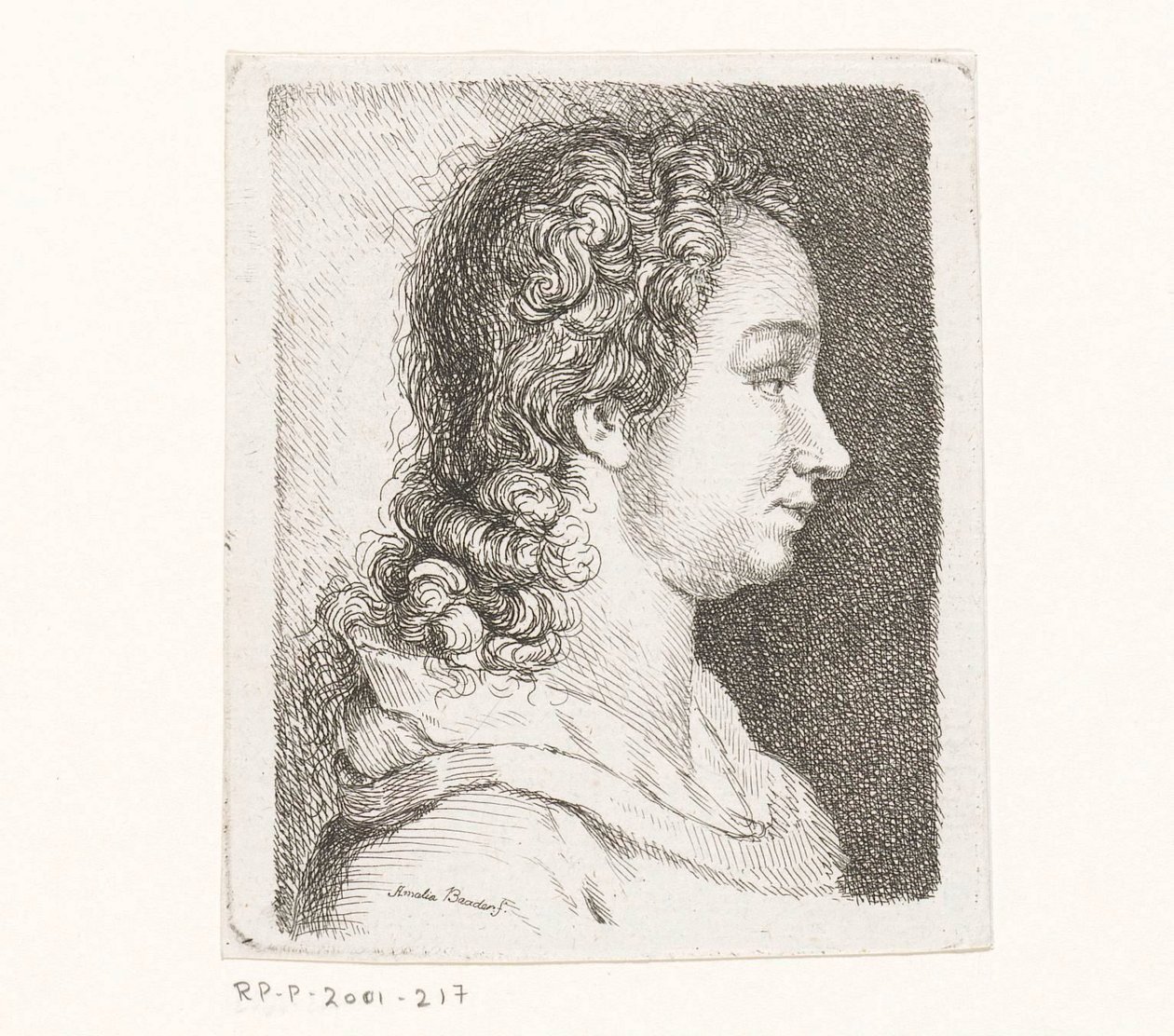 Portrett av kona til kunstneren Georg Friedrich Schmidt av Amalie Baader