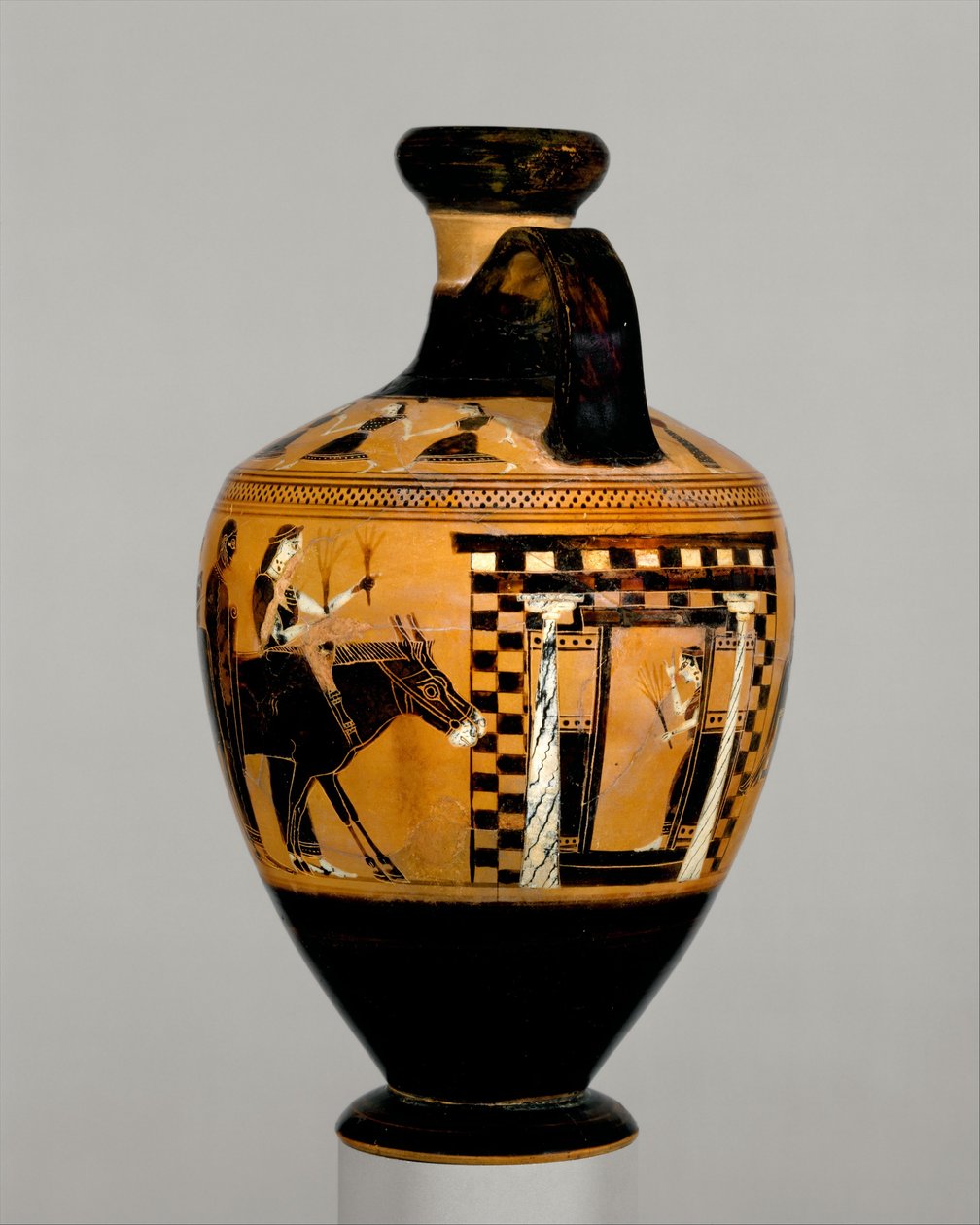 Terracotta lekythos, ca. 550–530 f.Kr. (terrakotta) av Amasis Painter
