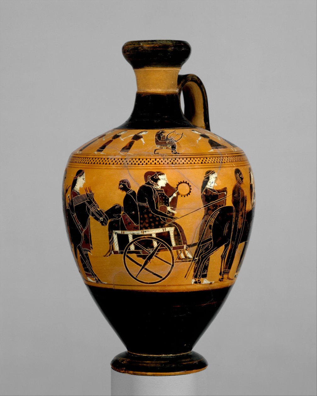 Terracotta lekythos, ca. 550–530 f.Kr. (terrakotta) av Amasis Painter