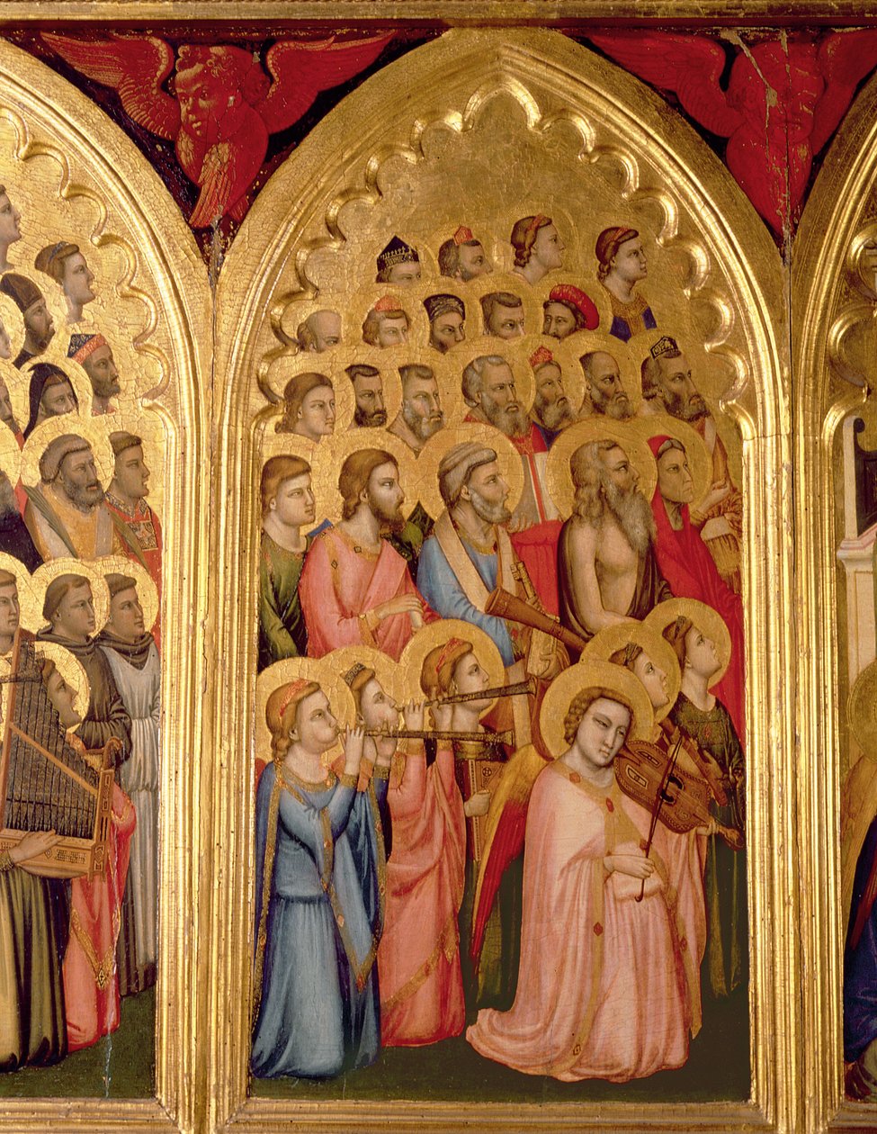 Engler fra Coronation of the Virgin Polyptych (panel ytterst til venstre) (se også 66540-66551) av Ambrogio Bondone Giotto