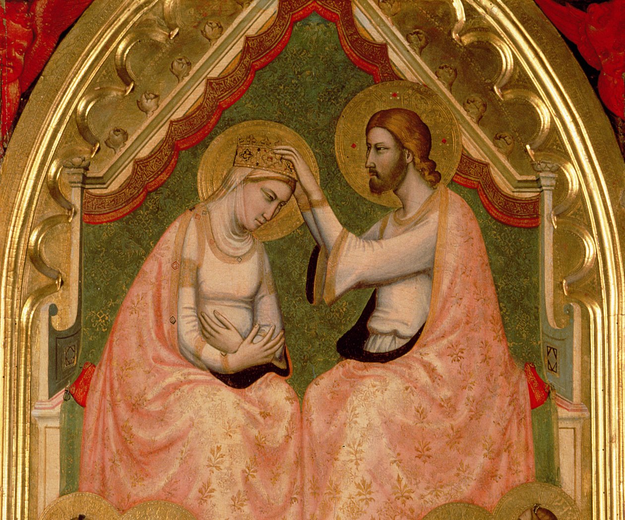 Kroning av Virgin Polyptych detalj av midtpanelet, se også 66540 og 66541 av Ambrogio Bondone Giotto