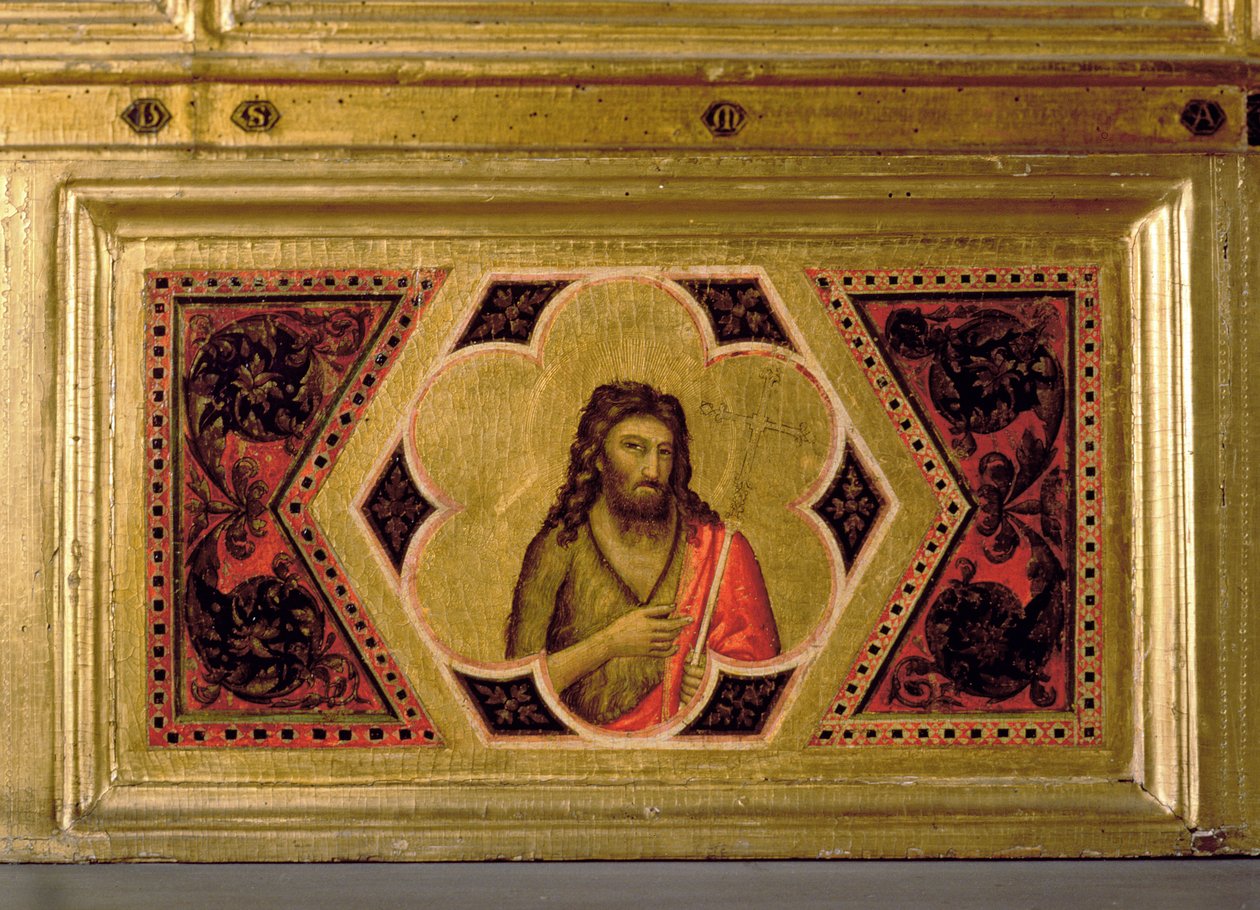 Døperen Johannes, fra Coronation of the Virgin Polyptych (midt til venstre predella) (se også 66540-66551) av Ambrogio Bondone Giotto