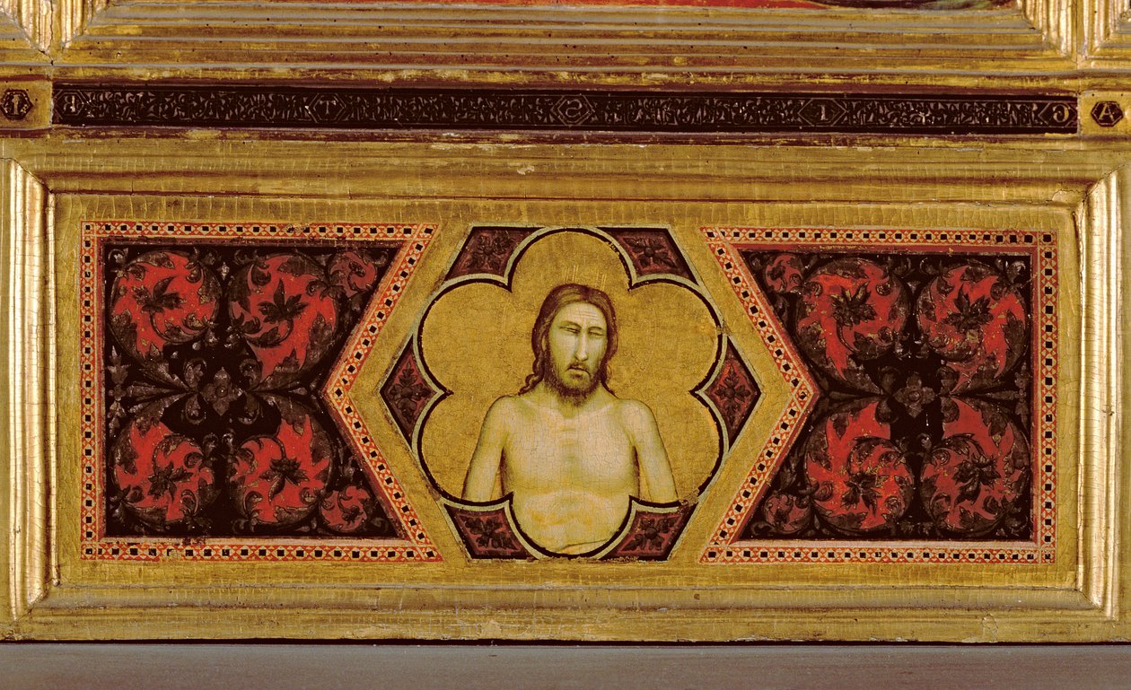 Sårede Kristus fra Jomfruens kroning Polyptych (senter predella) (se også 65540-65551) av Ambrogio Bondone Giotto