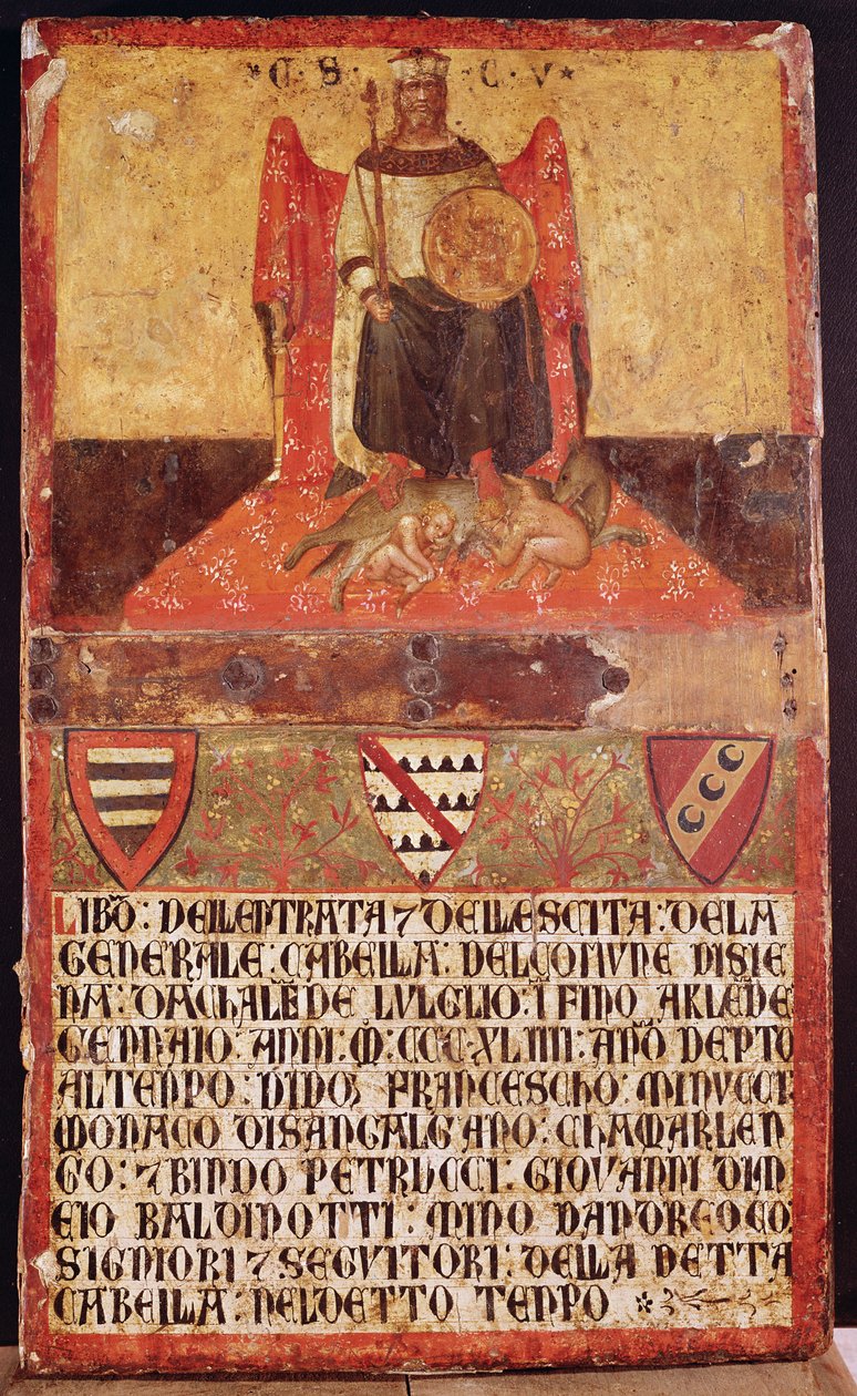 Biccherna of Good Government, 1344 (tempera på panel) av Ambrogio Lorenzetti