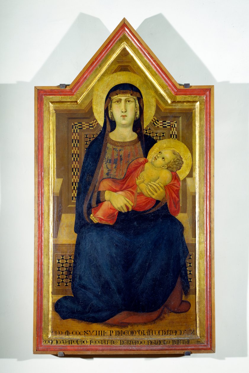 Madonna og barn (tempera på panel) av Ambrogio Lorenzetti