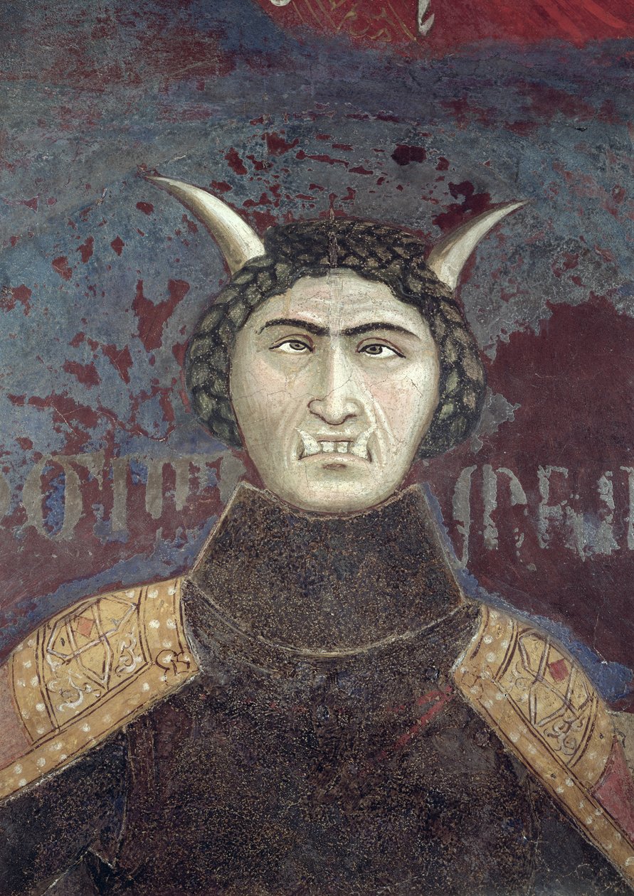 Allegory of Bad Government, detalj om Tyranni, 1338-40 av Ambrogio Lorenzetti