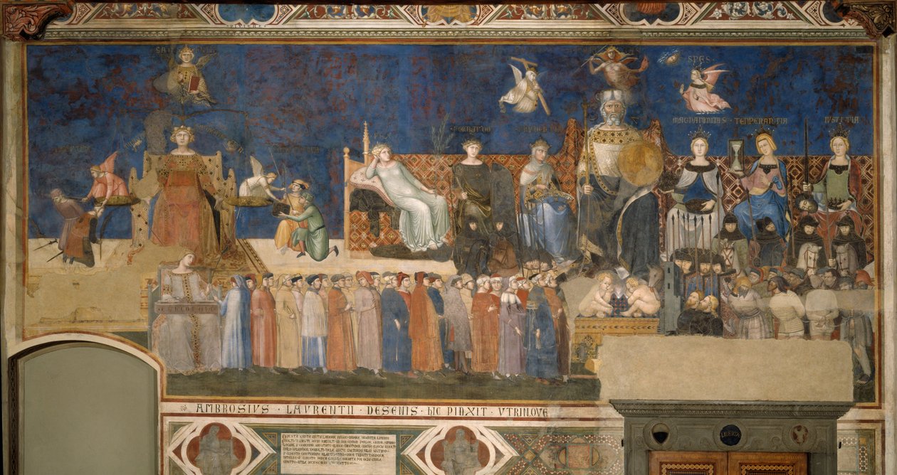 Allegory of Good Government Syklus av fresker Allegory of the Good and Bad Government, 1338-1339 av Ambrogio Lorenzetti