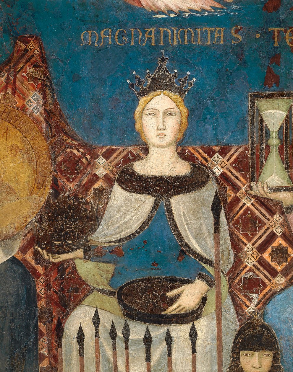 Allegori om god regjering, storsinn og raushet, detalj fra Allegory and Effects of Good and Bad Government on Town and Country av Ambrogio Lorenzetti