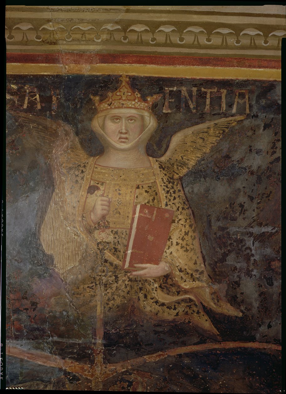 Allegory of Good Government, detalj om visdom, 1338-40 av Ambrogio Lorenzetti