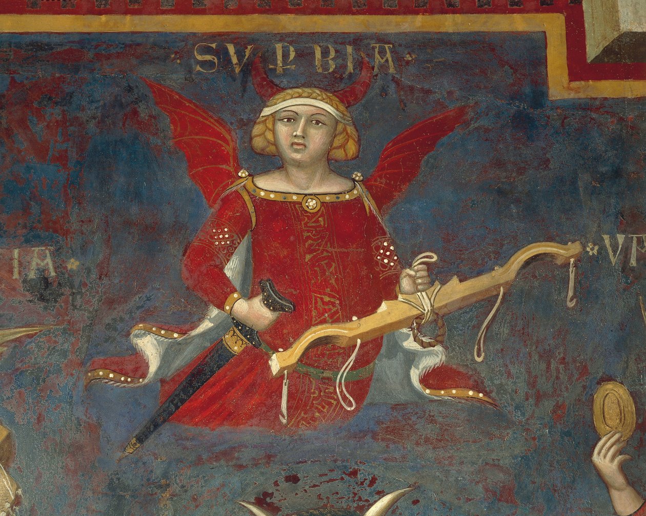 Allegori om dårlig regjering, detaljer fra Allegories of Good and Bad Government og deres virkninger på by og landsbygd av Ambrogio Lorenzetti
