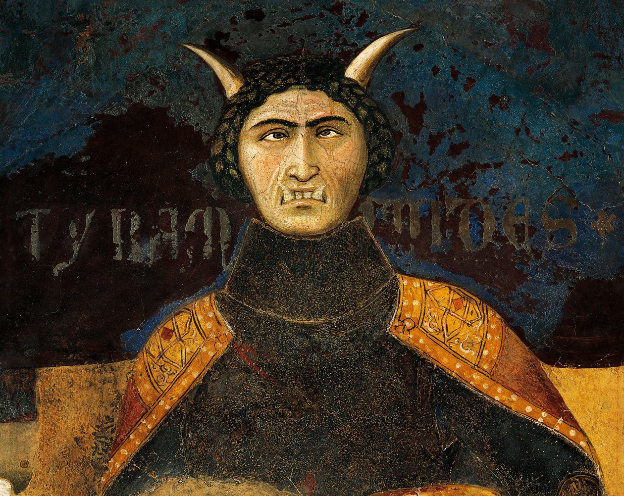 Allegori om dårlig regjering, tyranni, detaljer fra Allegori og virkninger av god og dårlig regjering i by og land av Ambrogio Lorenzetti