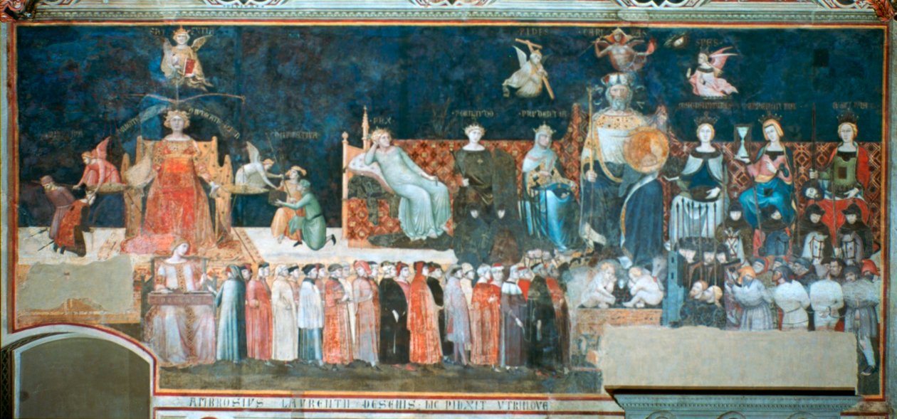 Allegory of the Good Government, 1338-1340 av Ambrogio Lorenzetti
