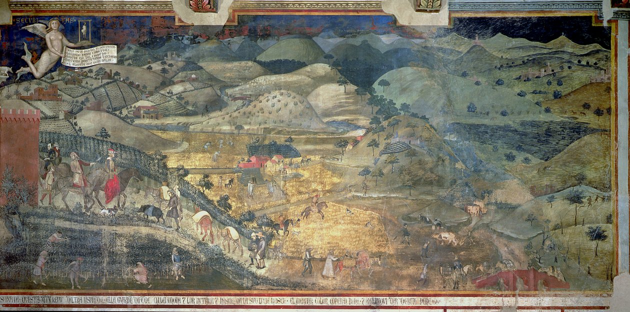 Virkninger av godt styre på landsbygda, 1388-40 av Ambrogio Lorenzetti