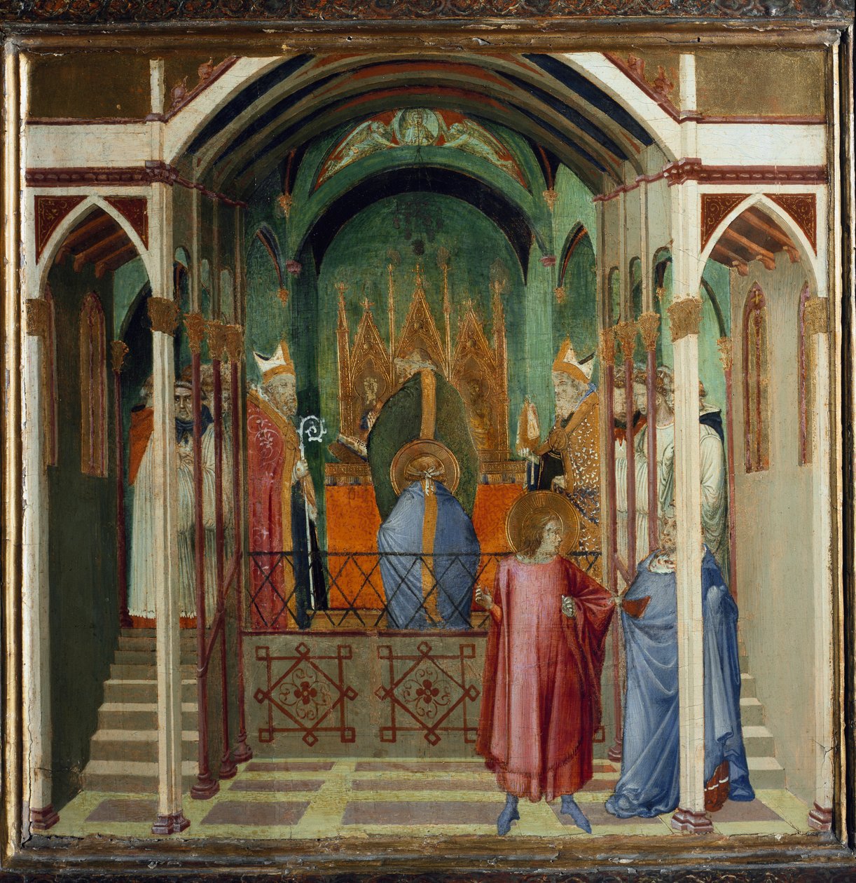Valg av Nicholas som biskop av Myra. Scener fra St Nicholas