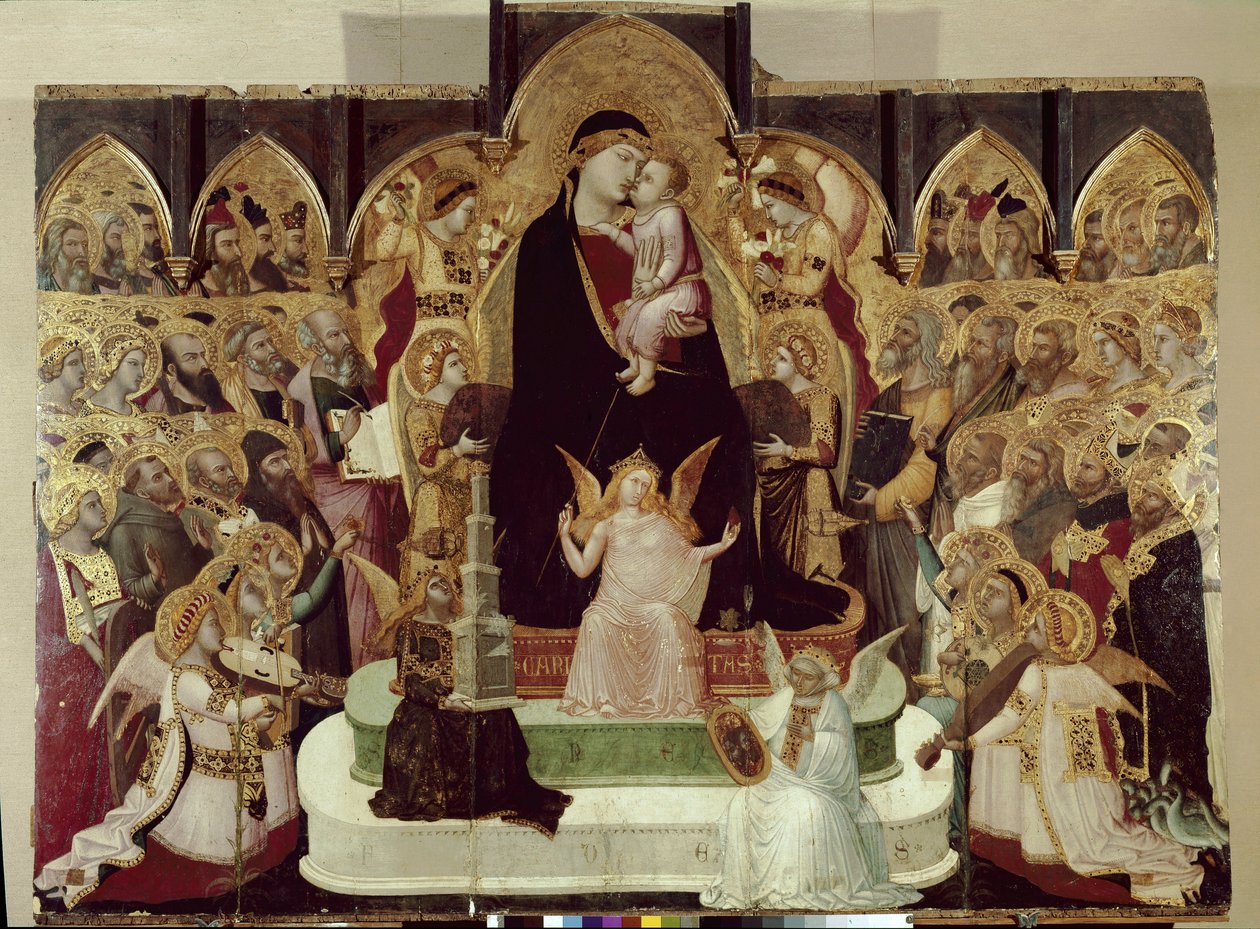 Maesta di Massa Marittima (jomfru i majestet) (tempera og gull på panel, ca. 1335) av Ambrogio Lorenzetti
